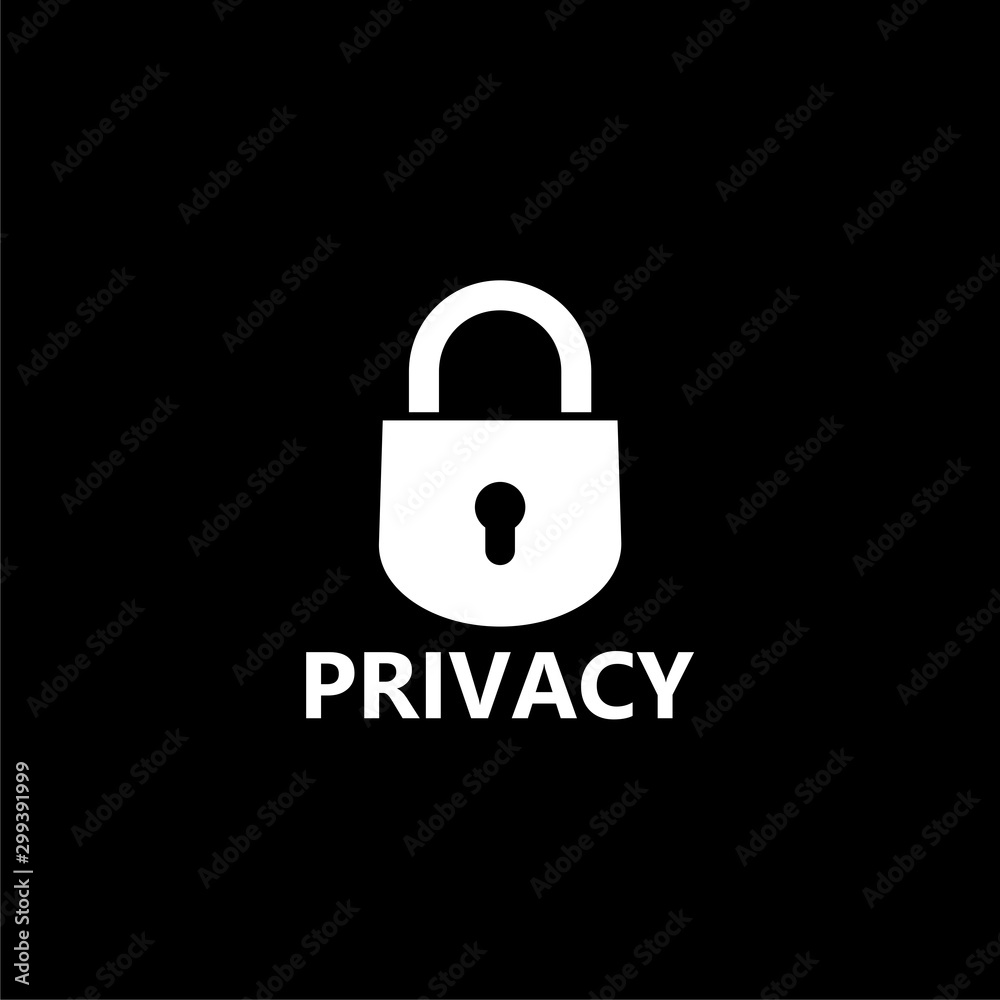 Privacy icon isolated on black background Privacy icon isolated on black background