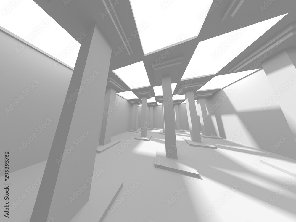 Fototapeta premium Futuristic White Architecture Design Background