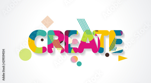 CREATE word  design Concept . Modern vector Illustration with abstract elements