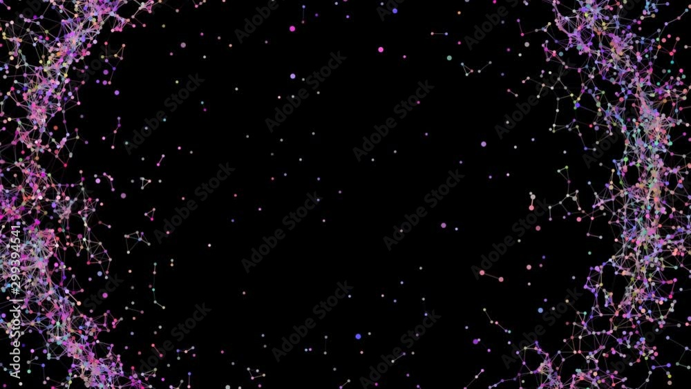 Tunnel on a dark background. Technological points connected by lines. Digital dynamic wallpaper, technology background. Tunnel on a dark background. Technological points connected by lines. Digital dynamic wallpaper, technology background.
