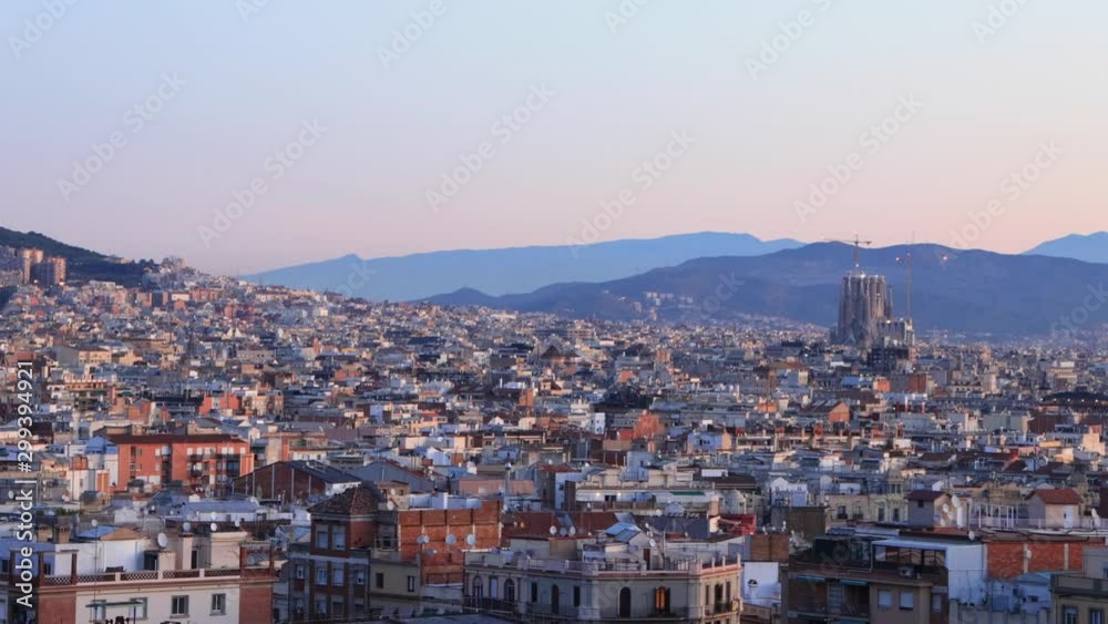 The skyline of Barcelona, Spain at dawn The skyline of Barcelona, Spain at dawn