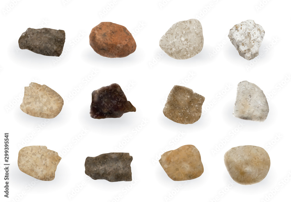Round River Stones or Sea Pebbles Isolated Round River Stones or Sea Pebbles Isolated