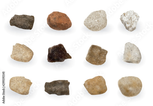 Round River Stones or Sea Pebbles Isolated