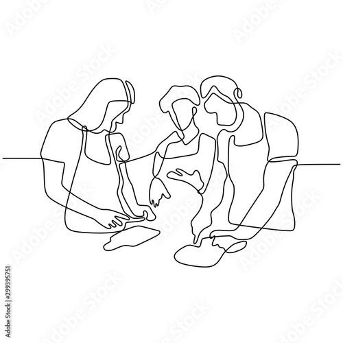 People cooking continuous one line drawing design minimalism style. Vector illustration enjoying hobby. 240919j
