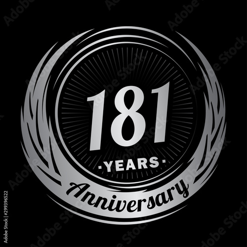 181 years anniversary. Anniversary logo design. One hundred and eighty-one years logo.