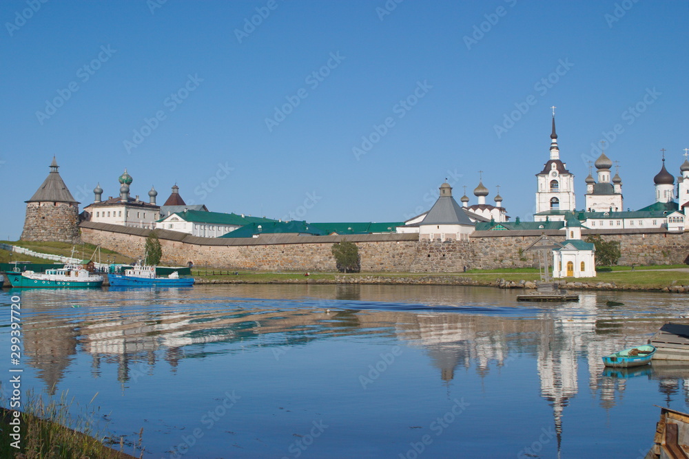 Spaso-Preobrazhensky monastery on the White sea island. Russia