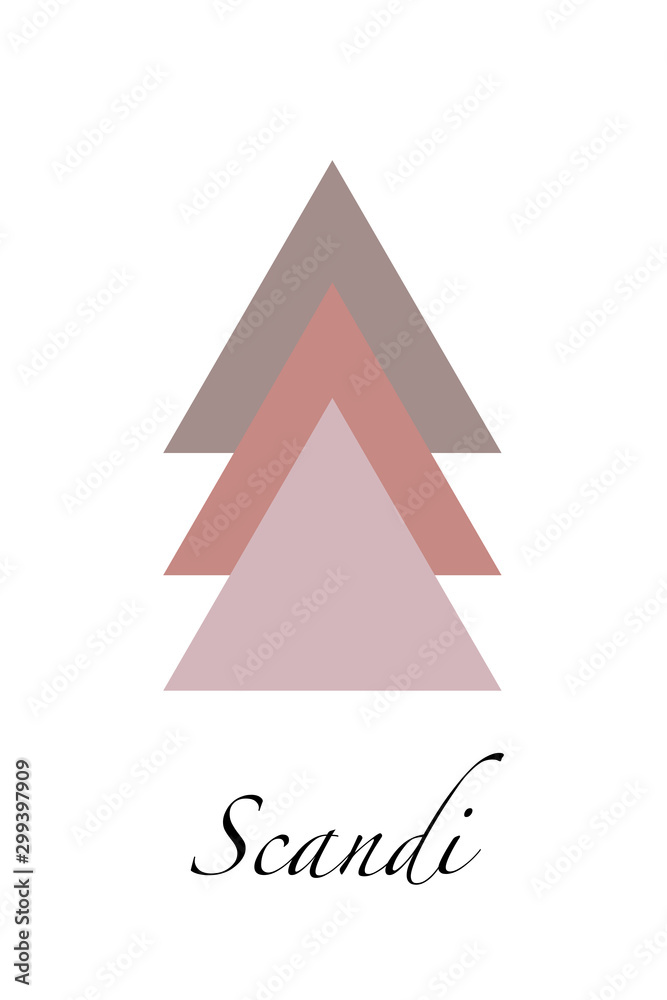 Absctract nordic  triangle geometric design for decoration interior, print posters, card, banner, wrapping in modern scandinavian style in vector