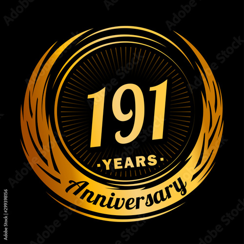 191 years anniversary. Anniversary logo design. One hundred and ninety-one years logo.