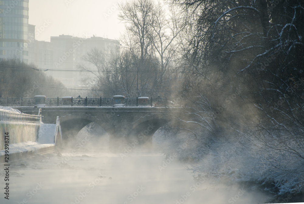 Obraz Екатеринбург, мост, морозный день