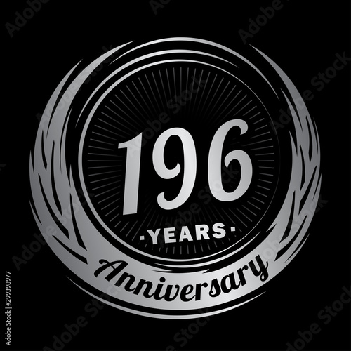 196 years anniversary. Anniversary logo design. One hundred and ninety-six years logo. photo