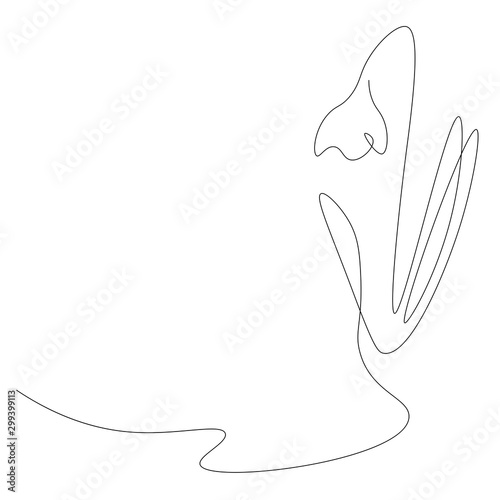 Spring background with snowdrop, vector illustration