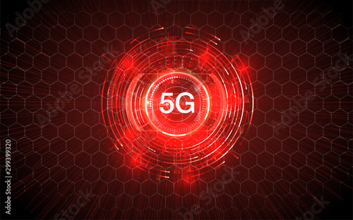 5G new wireless internet wifi connection. Big data binary code flow numbers.  Global network high speed innovation connection data rate technology vector illustration