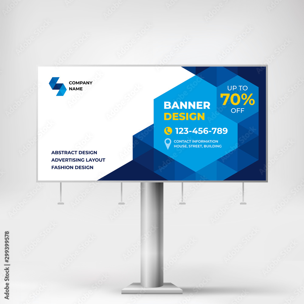 Billboard, creative design banner for outdoor advertising, stylish  geometric background for photos and text. Banner template for product  promotion vector de Stock | Adobe Stock