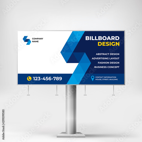 Billboard, creative design banner for outdoor advertising, stylish geometric background for photos and text. Banner template for product promotion 