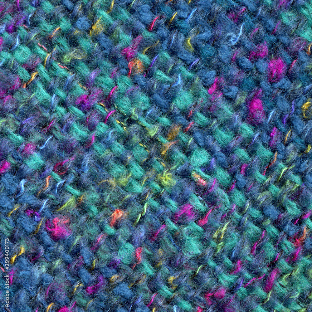 Close-up detail of handwoven woolen patterned fabric