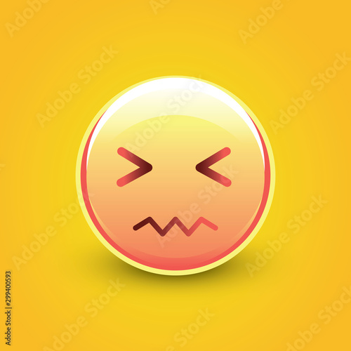Confounded emoji with scrunched eyes and crumpled mouth