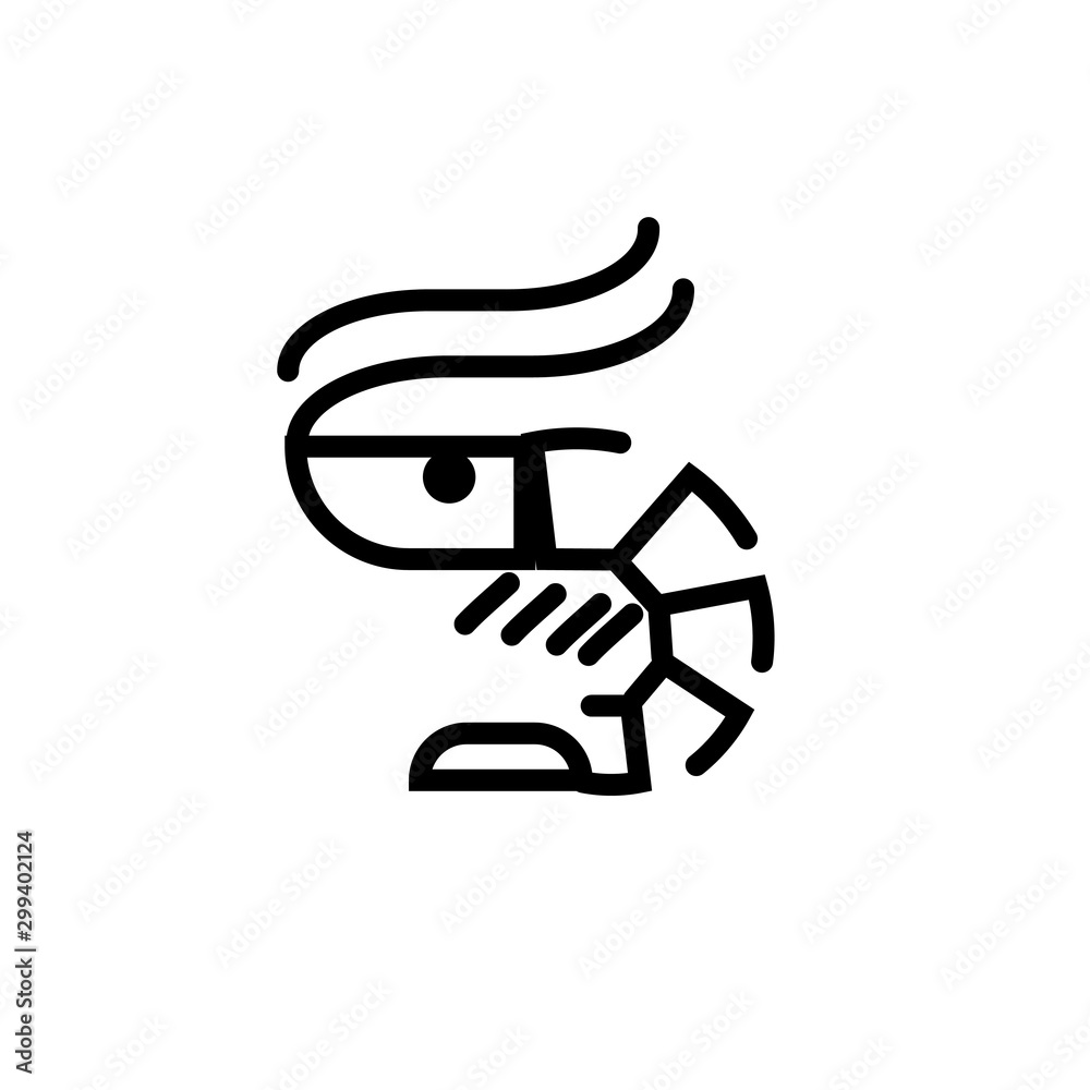 Shrimp logo icon isolated on white background. Prawns outline. Vector illustration Shrimp logo icon isolated on white background. Prawns outline. Vector illustration