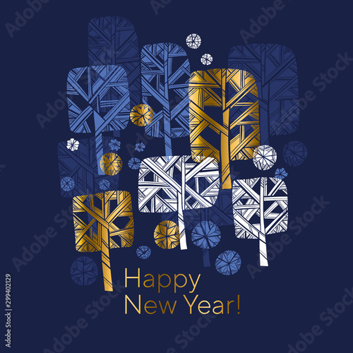 Elegant golden winter tree ...