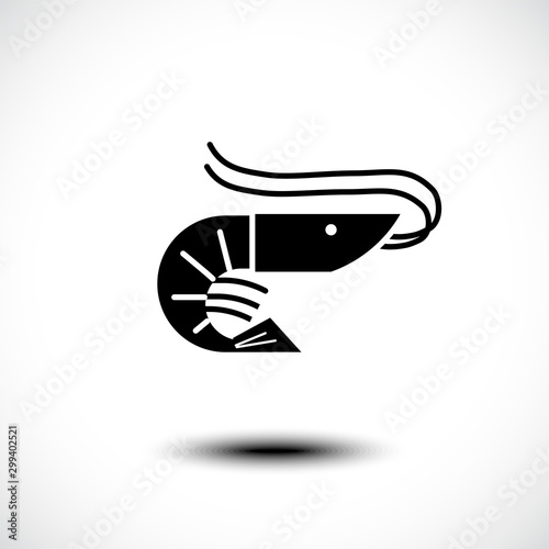 Shrimp silhouette icon isol...
