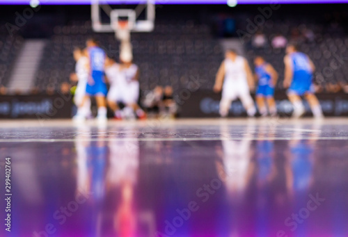 blurred background of basketball players on court during game - very shallow depht of field © Melinda Nagy