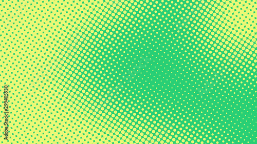 Lime green pop art background in retro comic style with halftone dots design, vector illustration eps10.