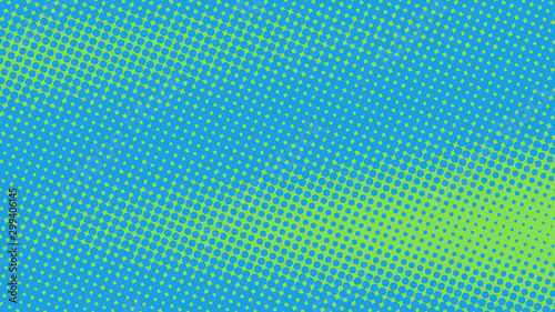 Blue and green pop art background in retro comic style with halftone dots design, vector illustration eps10