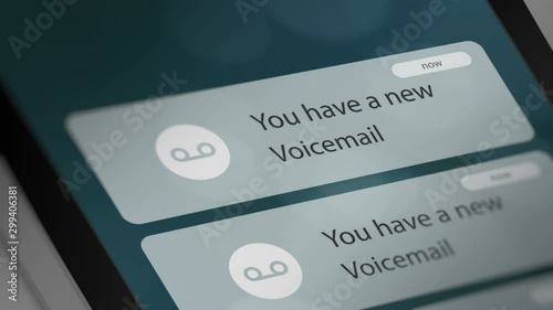 Push Notification with New Voicemail on Smart Phone