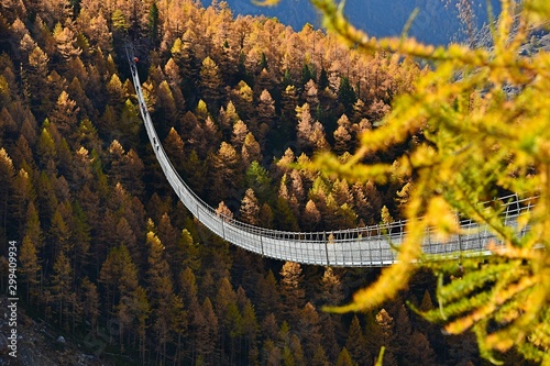 Fotografering Charles kuonen suspension bridge