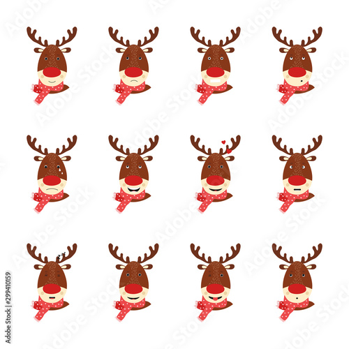 Isolated cute deer in scandinavian style