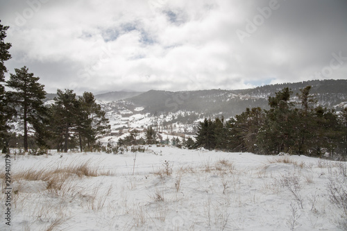 Winter landscape Gudar mountains Teruel Aragon Spain photo