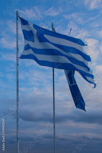 flag in the wind