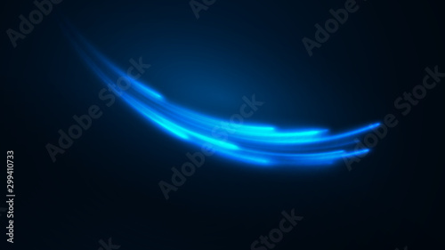 Blue shine shadow directed forward