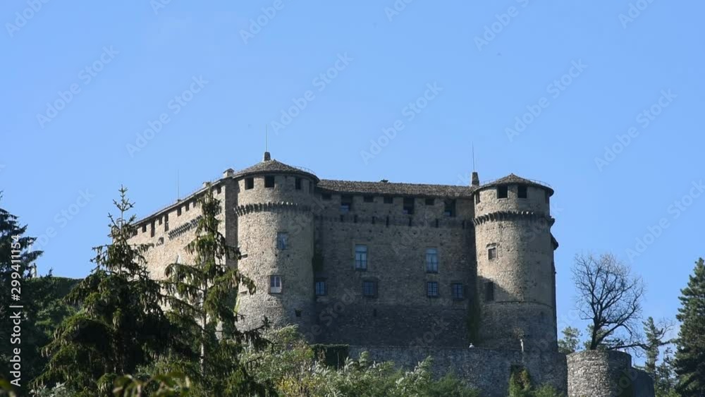 Compiano Castle, Italy, view of the castle from the street Compiano Castle, Italy, view of the castle from the street