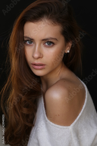 Beautiful young female brunette model