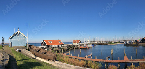 Panorama from the harbor in Hindeloopen photo