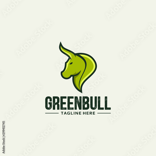 Bull and leaf logo design