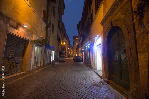 Trastevere district by dusk in Rome Italy on February 8  2017