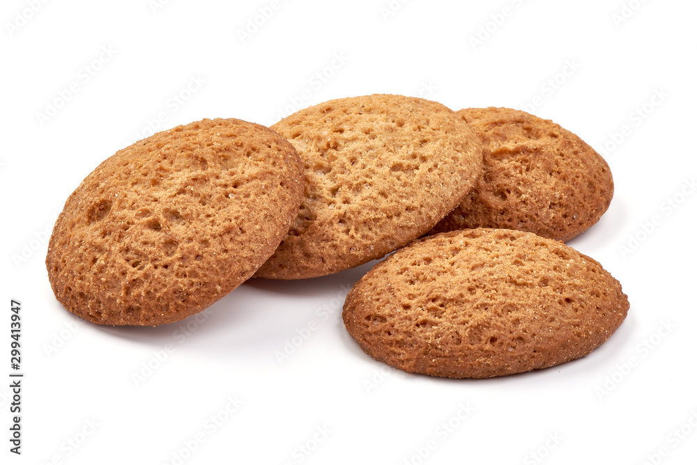 Oat cookies, isolated on white background Oat cookies, isolated on white background