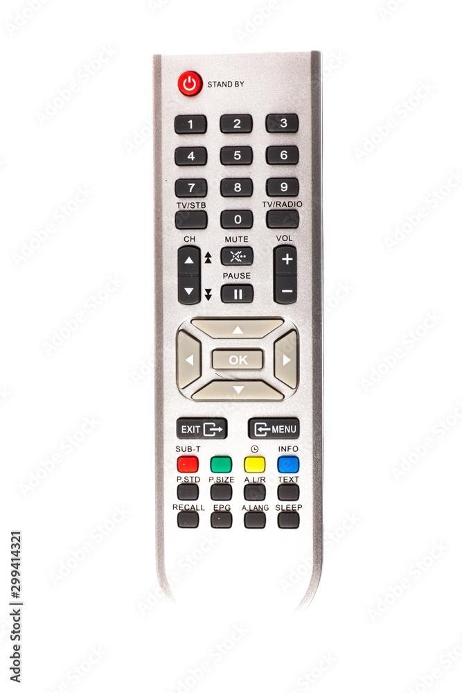 Air conditioner remote control on white background Air conditioner remote control on white background