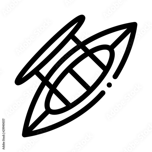 Inflatable Boat Canoeing Icon Vector Thin Line. Contour Illustration © PikePicture