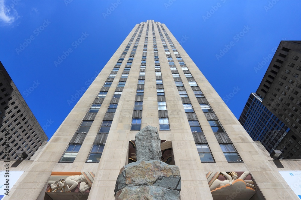 NEW YORK, USA - JULY 5, 2013: Rockefeller Center skyscraper in New York ...