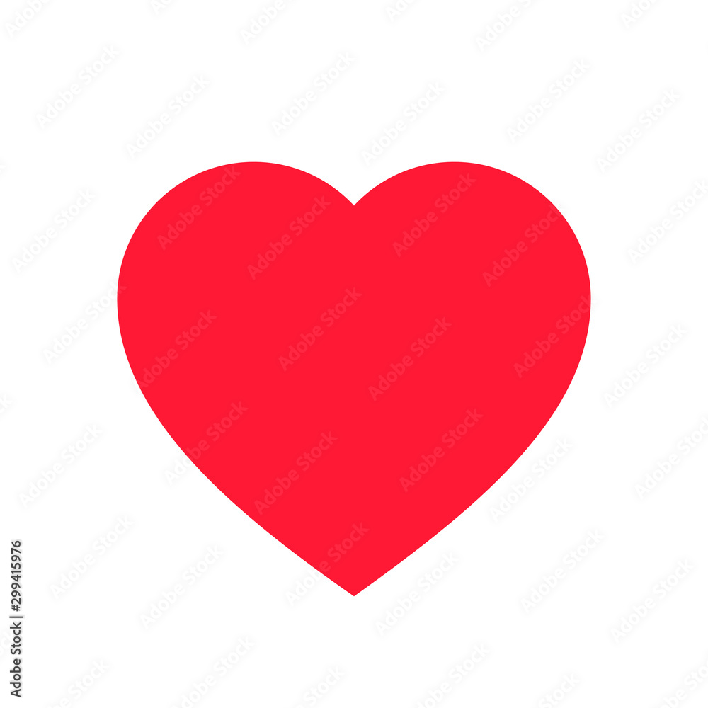 Red heart Icon isolated on white background. Love symbol