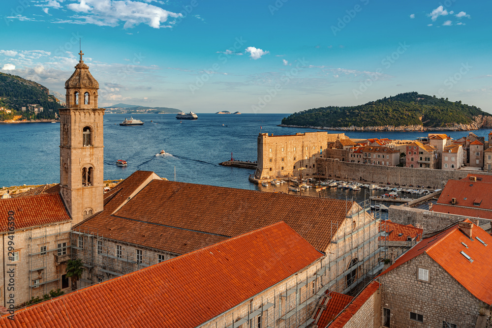 Panoramic view of old town of Dubrovnik in Croatia