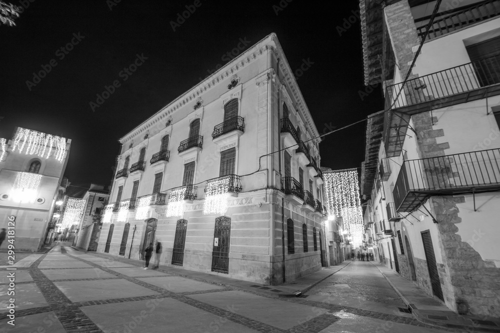 Naklejka premium Christmas time in Rubielos de Mora Teruel Aragon Spain