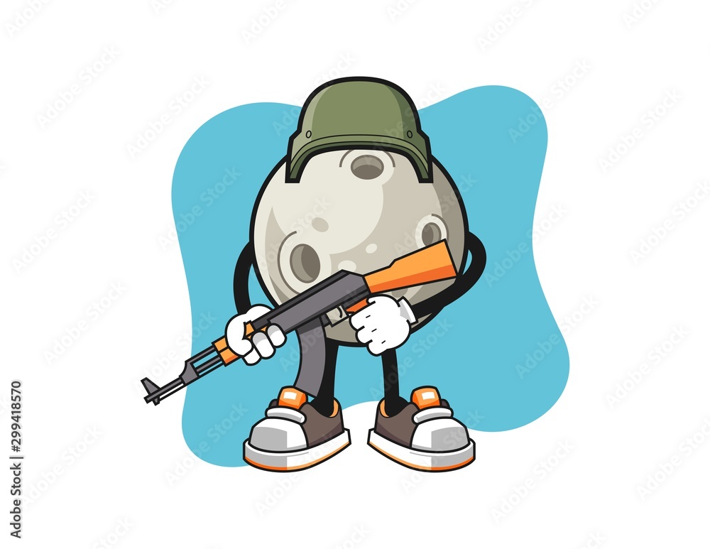 Obraz premium Moon soldier cartoon. Mascot Character vector.