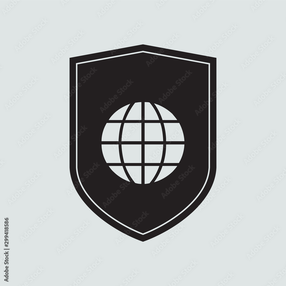 Internet, Internet Security, Protect, Shield Flat Icon. Vector icon banner Template