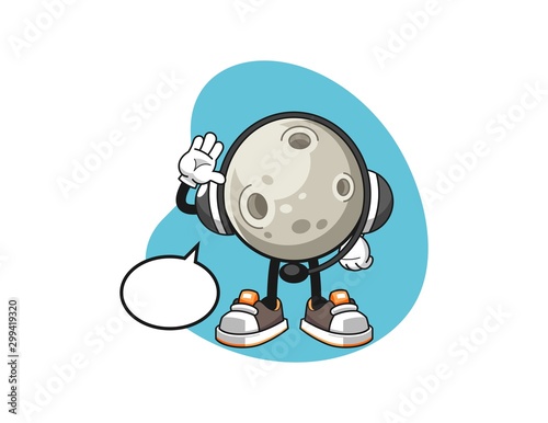 Moon costumer cervices cartoon. Mascot Character vector.