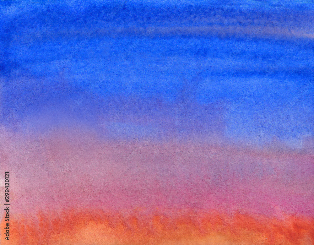 watercolor background of evening sky
