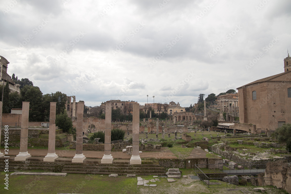 Roman forum in Rome Italy on February 8, 2017