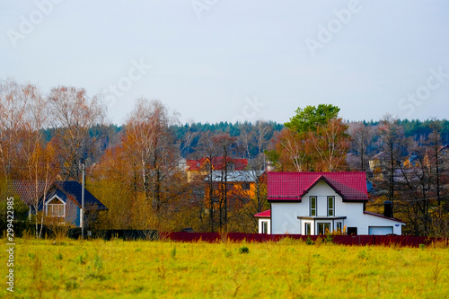 Landscape with the image of autumn russian country side